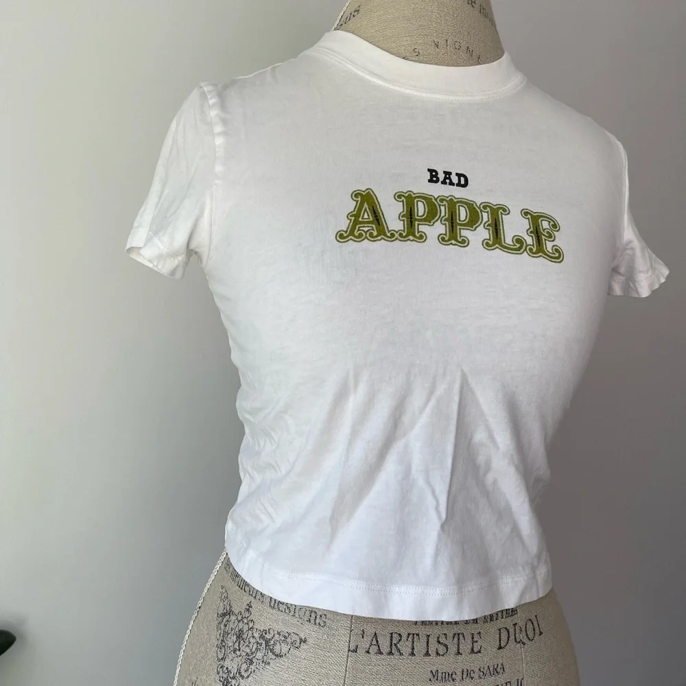Aritzia Sunday Best - White 'Bad Apple' Graphic Tee - Picture 1 of 7